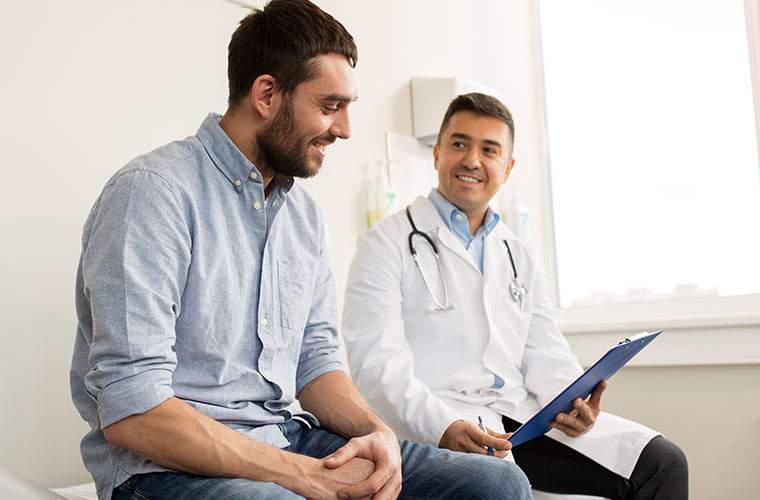 Medical Procedures-two men discuss medical matters